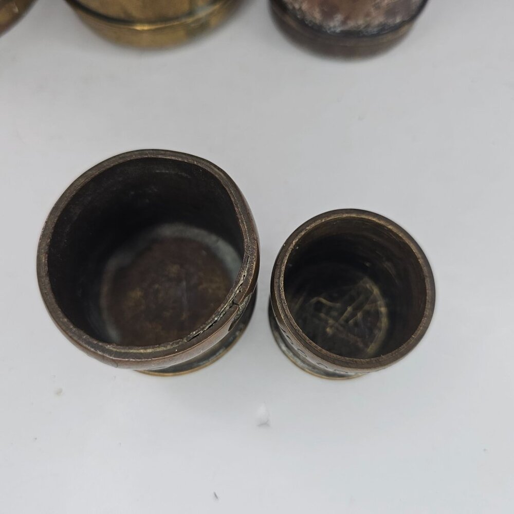 Vintage Brass Seer Measures Oriental Metal Pressing Works Bombay India Punjab - Picture 16 of 16